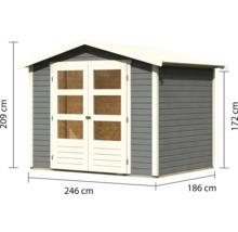 Abri de jardin Karibu Telse 3 272 x 210 cm gris terre cuite