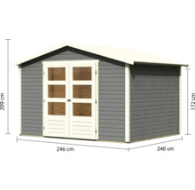 Abri de jardin Karibu Telse 4 272 x 282 cm gris terre cuite