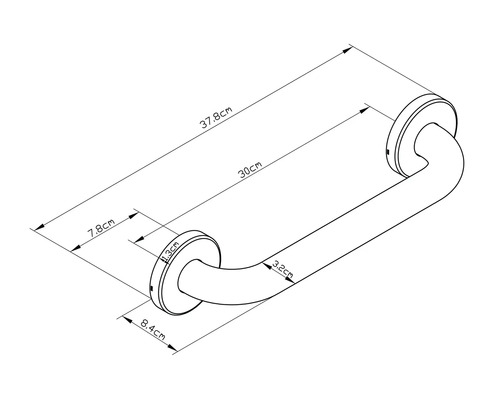 Dessin technique d''une barre d''appui avec dimensions